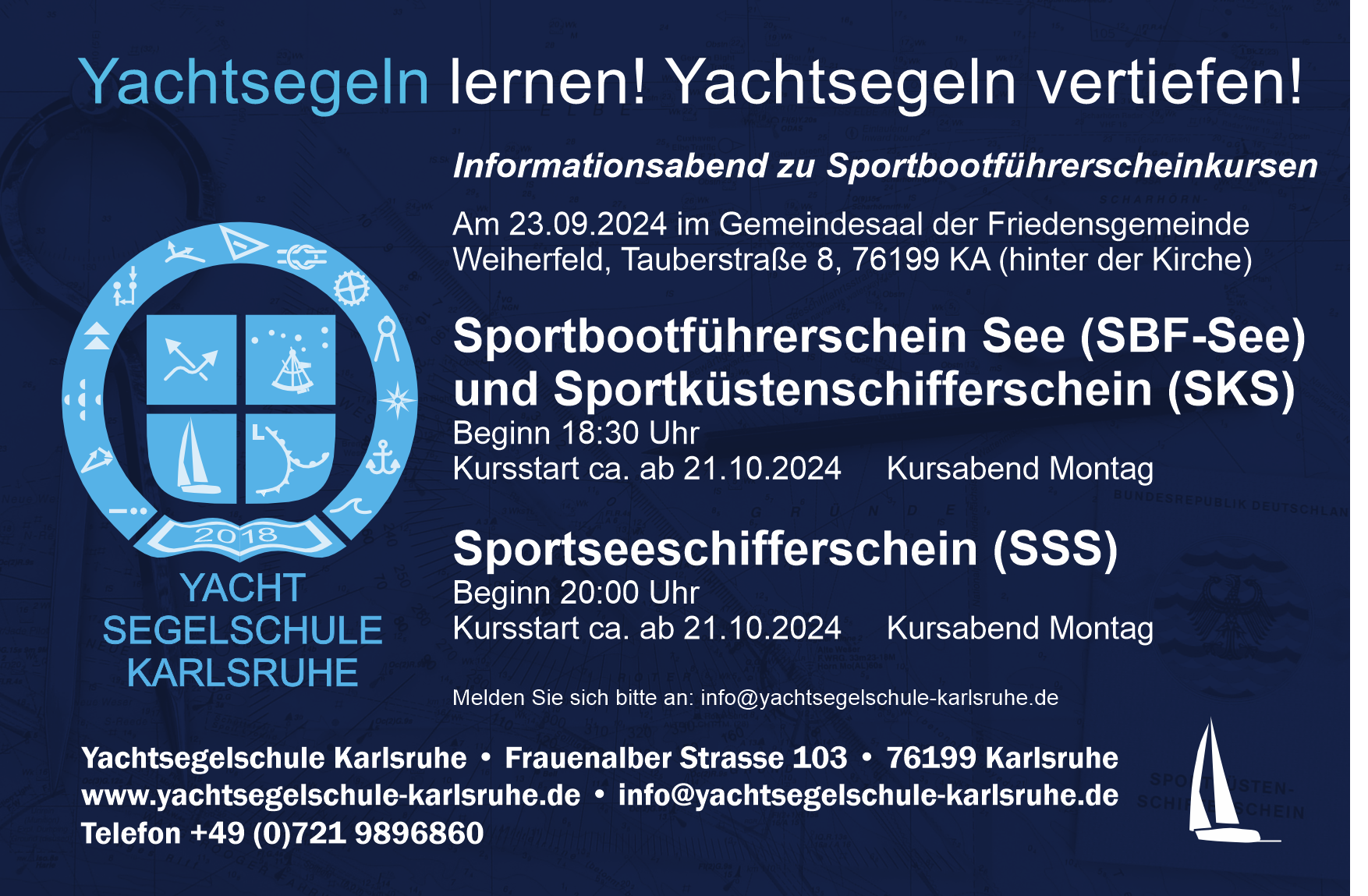 Info Kurse SBF-See, SKS und SSS